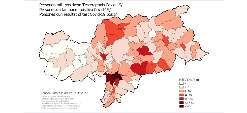 Coronavirus in Alto Adige, crescono Bolzano e Appiano, Castelrotto e Bressanone